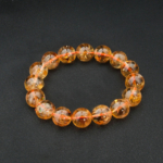 A top grade 6A+ natural clear golden yellow citrine 13-14mm chunky round bead unisex stretch bracelet.