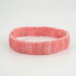 An authentic premium 5A+ grade natural pink rhodochrosite rolex cut stretch bracelet.