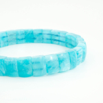 An authentic premium 6A+ grade natural gel amazonite rolex cut stretch bracelet for men and women.