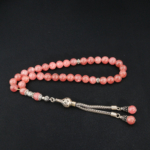 An authentic 5A+ grade natural sunstone 33-bead prayer rosary featuring handmade 925 sterling silver tassel.