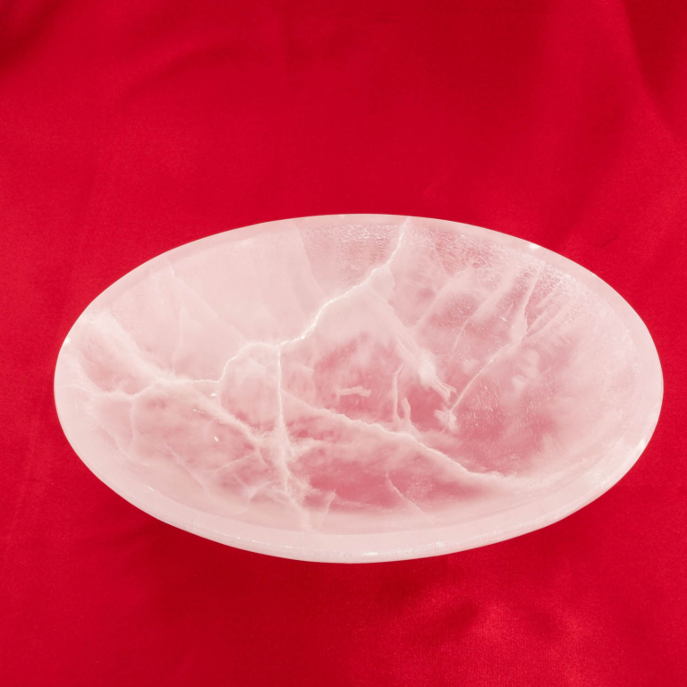 An authentic 18x25cm large oval natural white selenite crystal charging and cleansing bowl.