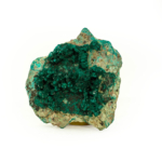 A natural raw emerald-green dioptase crystal cluster specimen.