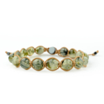 Prenhite (Prehnite) Doğal Taş Örme Bileklik (8mm) - Görsel 2