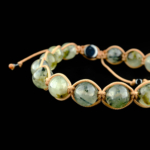 Prenhite (Prehnite) Doğal Taş Örme Bileklik (8mm) - Görsel 6
