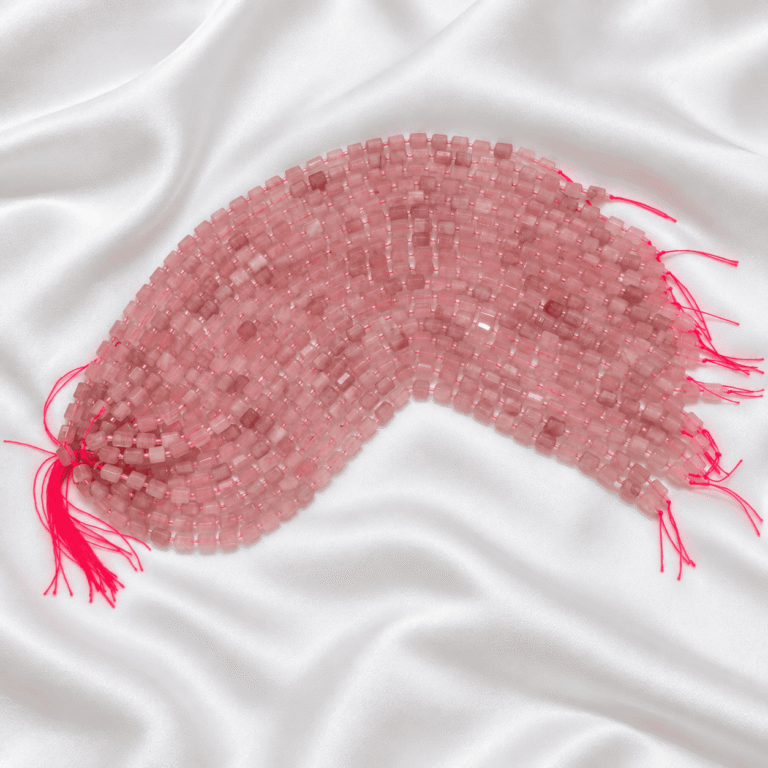 8x10 mm hegzagonal kesim Pembe Kuvars doğal taş dizi boncuk