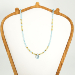 Orijinal Topaz-Zebercet (Peridot)-Hematit Doğal Taş 925 Ayar Gümüş Tasarım Kadın Kolye (2-3mm) - Görsel 6