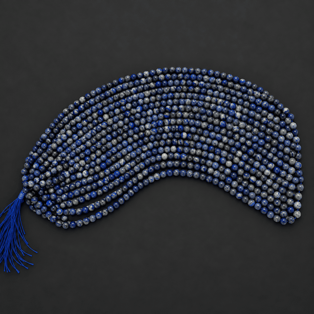 Mavi tonlu 8 mm Lapis Lazuli yuvarlak doğal taş dizi boncuk