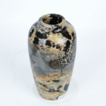 An authentic natural picture jasper gemstone carved decorative scenic stone vase 1.5kg.