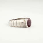 An authentic natural 1.90ct oval ruby and 0.22ct diamond gemstone 925 sterling silver luxury unisex ring.