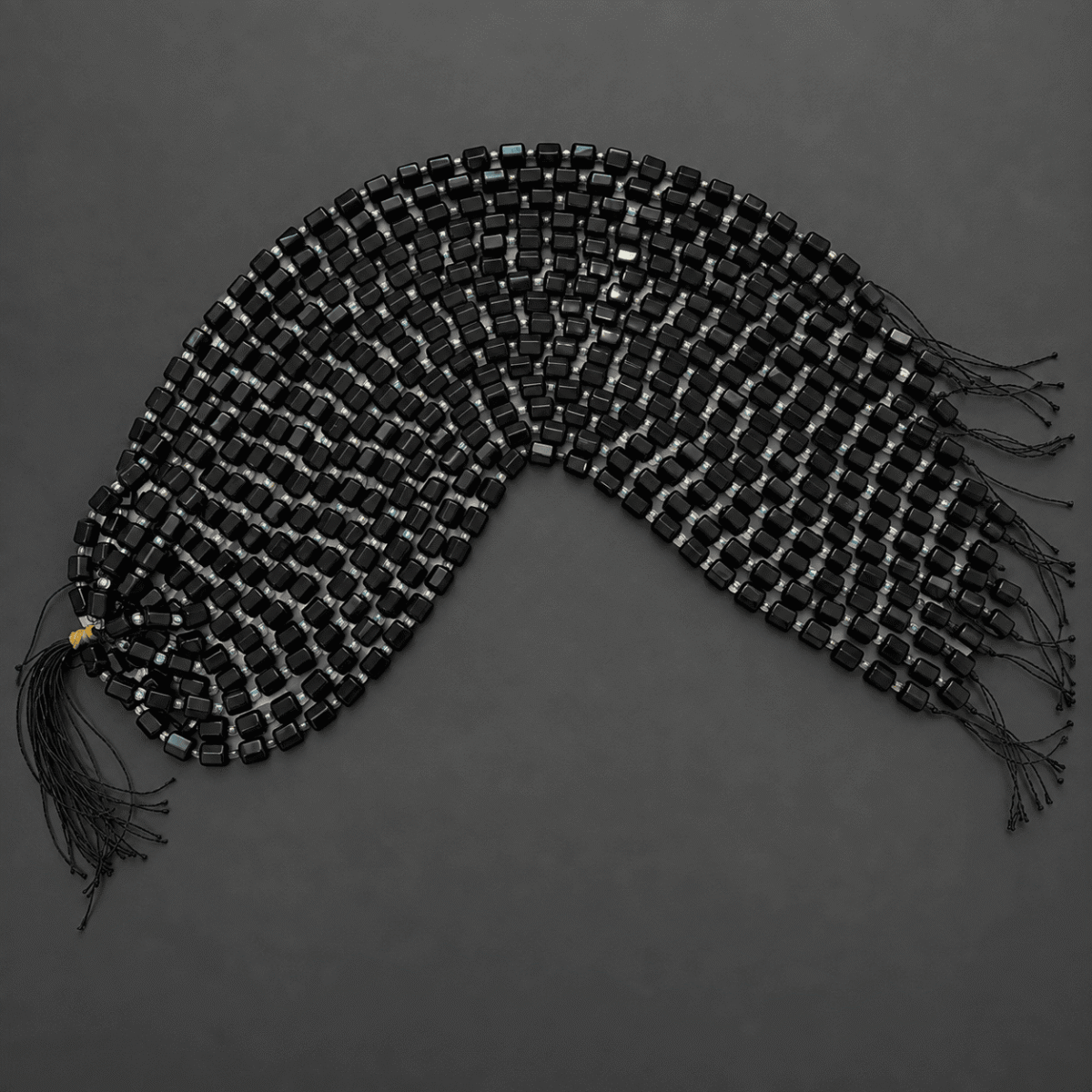 Siyah 8x10 mm hegzagonal kesim Obsidyen doğal taş boncuk dizi
