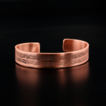 Genuine 100 percent pure solid copper open cuff bracelet engraved with Islamic Ayat al-Kursi protection verse.