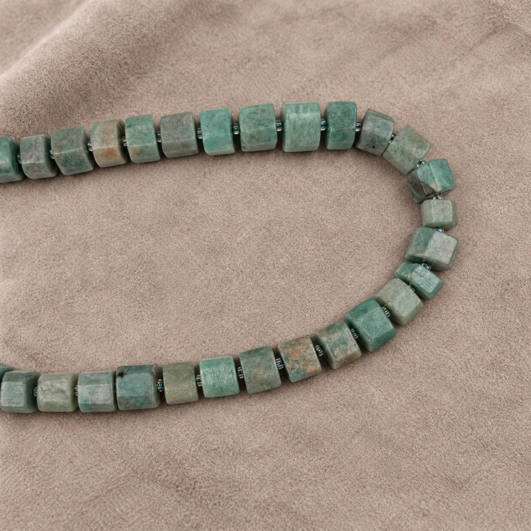 12X10MM SİLİNDİR AMAZONİT DİZİ, görsel 2