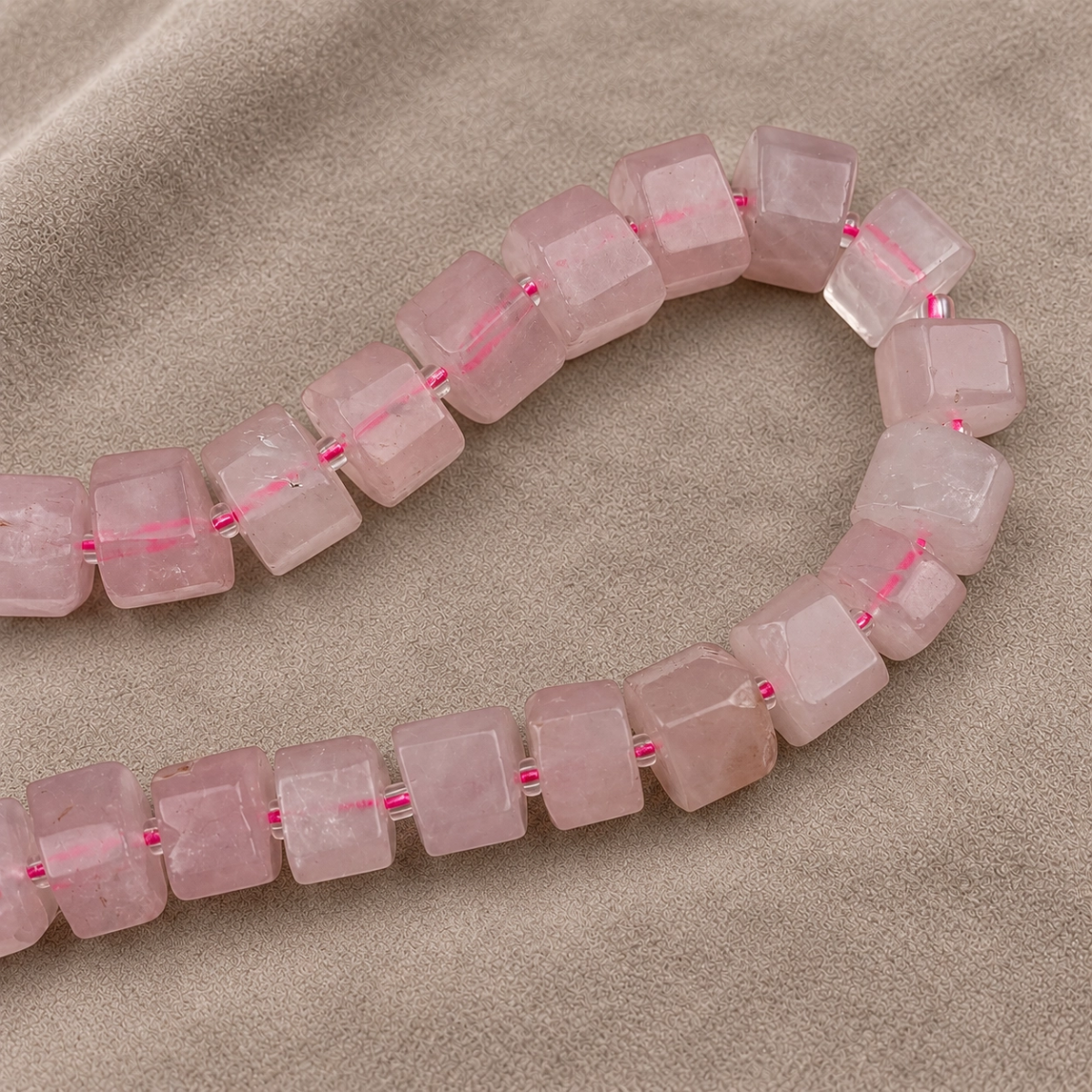 12X10MM SİLİNDİR PEMBE KUVARS, görsel 2