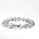 Hochwertiges unisex Perlenarmband mit echten Herkimer-Diamant Kugeln und Natureinschlüssen 12-13mm