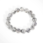 Hochwertiges unisex Perlenarmband mit echten Herkimer-Diamant Kugeln und Natureinschlüssen 12-13mm