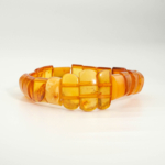 Bracelet élastique pour adulte en véritable ambre cognac de la Baltique certifié maillons rolex 11g