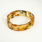 Bracelet élastique pour adulte en véritable ambre jaune de la Baltique certifié maillons style rolex
