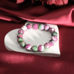Bracelet élastique de perles rondes facettées en rubis zoisite naturel de qualité 5A+ 11-12mm