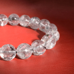 Bracelet élastique de perles rondes en diamant d'Herkimer naturel 11-12mm