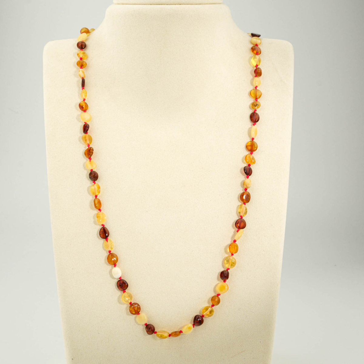 Genuine certified Baltic amber natural stone graduated multi color fine baroque pebble adult necklace 54-59cm