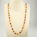 Genuine certified Baltic amber natural stone graduated multi color fine baroque pebble adult necklace 54-59cm