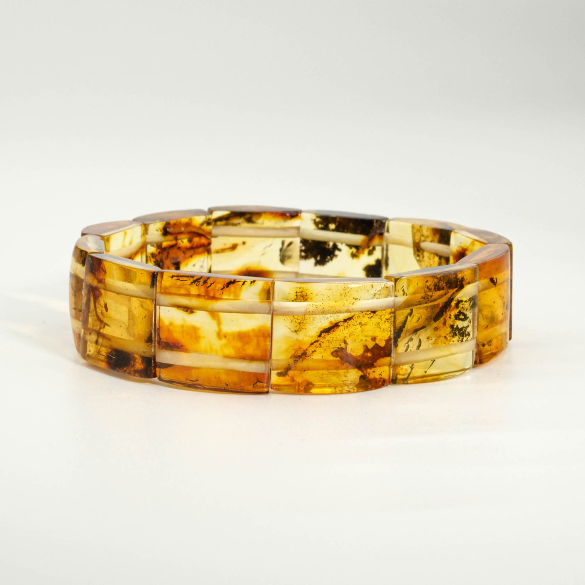 Genuine certified Baltic amber natural stone rolex link design adult bracelet 12g