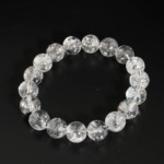Sirohko ja säihkyvä unisex-helmirannekoru aidolla luonnon Herkimer-timantilla 11-12mm