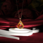 Genuine natural honey yellow citrine teardrop cabochon yellow gold plated 925 sterling silver women pendant necklace.