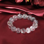 Genuine natural Herkimer diamond clear quartz round beads unisex bracelet 14-15mm
