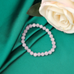 Orijinal A+ kalite doğal pastel pembe leylak kunzit küre kesim 6-7 mm elastik kadın bileklik.