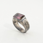 Unikatni unisex prsten od srebra 925 sa prirodnim lubenica turmalinom pravougaonog oblika 6,30ct.