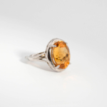 Elegantan ženski prsten od srebra 925 sa prirodnim žutim ovalnim citrinom 5,40ct.